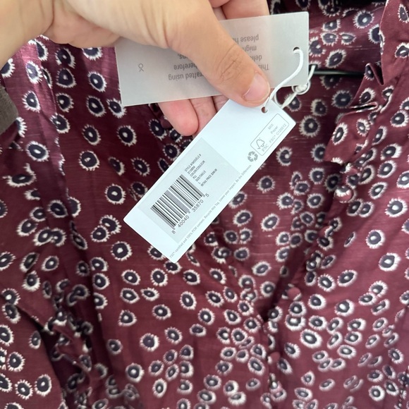 Outerknown Stardust midi dress plum laurel Cotton Silk L - Picture 5 of 10